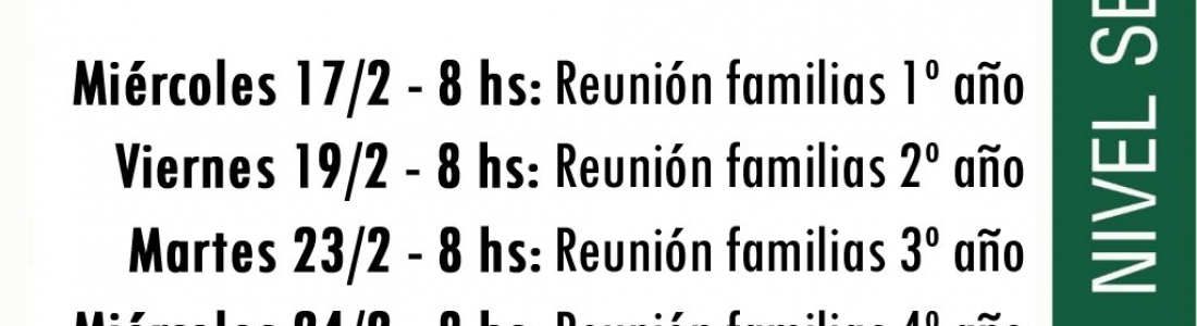 Reuniones ciclo lectivo 2021 (Secundario)